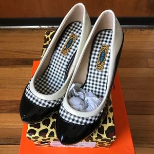 Lulu Hun “Becky” Retro Gingham Trim High Heels